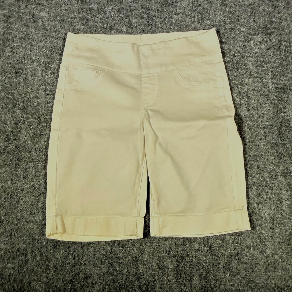 Sound Style Alana Bermuda Shorts Cream Off White Sleek Waist Pull On Small